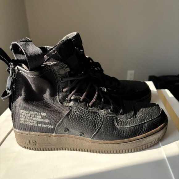 Nike SF Air Force 1 Mid Black Dark Hazel - Picture 2 of 5